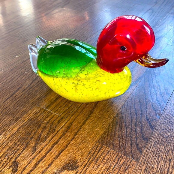 Fifth Avenue Crystal Ltd Beautiful Art Glass Duck- stunning HEAVY piece - Picture 1 of 7